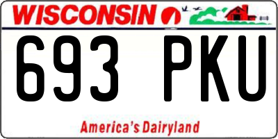 WI license plate 693PKU
