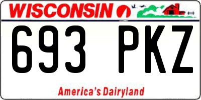WI license plate 693PKZ