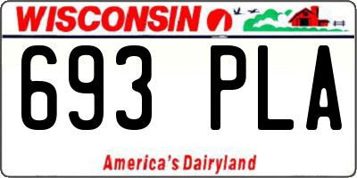 WI license plate 693PLA
