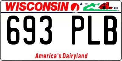WI license plate 693PLB