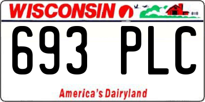 WI license plate 693PLC