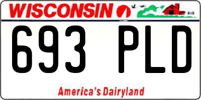 WI license plate 693PLD