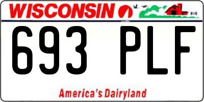 WI license plate 693PLF