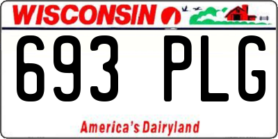WI license plate 693PLG