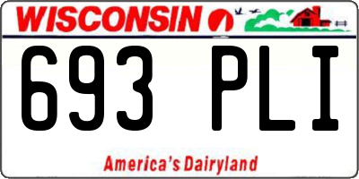 WI license plate 693PLI