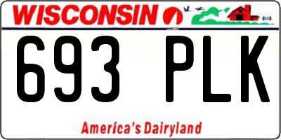 WI license plate 693PLK