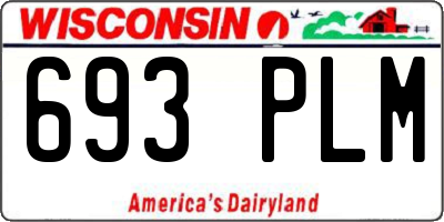 WI license plate 693PLM