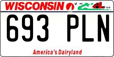 WI license plate 693PLN