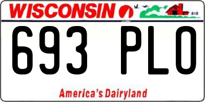 WI license plate 693PLO