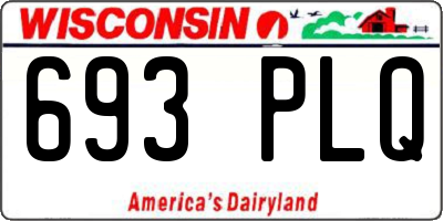 WI license plate 693PLQ