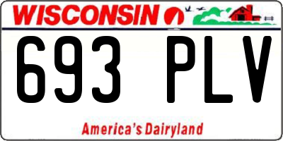WI license plate 693PLV
