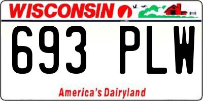 WI license plate 693PLW