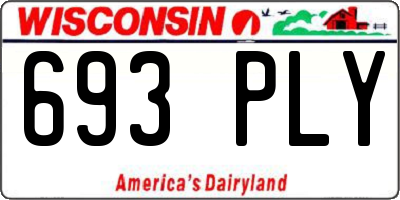 WI license plate 693PLY