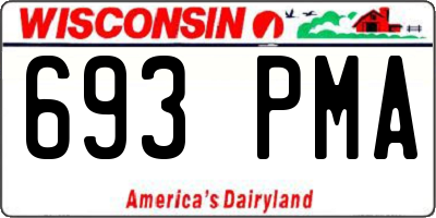 WI license plate 693PMA