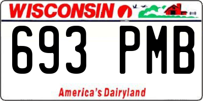 WI license plate 693PMB