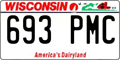 WI license plate 693PMC