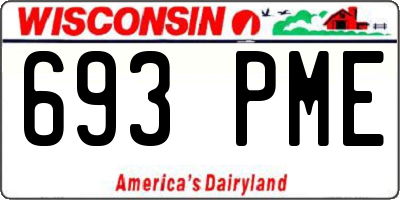 WI license plate 693PME