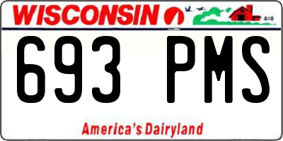 WI license plate 693PMS