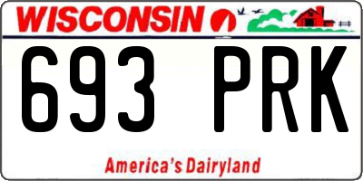 WI license plate 693PRK