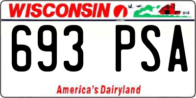 WI license plate 693PSA