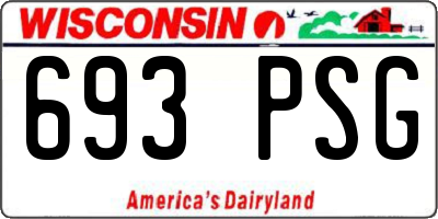 WI license plate 693PSG