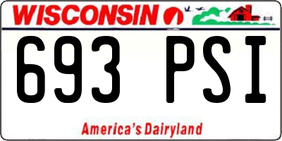 WI license plate 693PSI