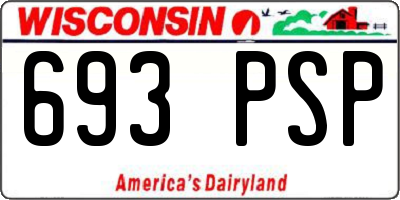 WI license plate 693PSP