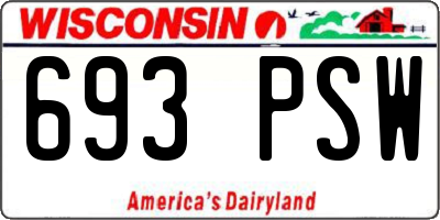 WI license plate 693PSW