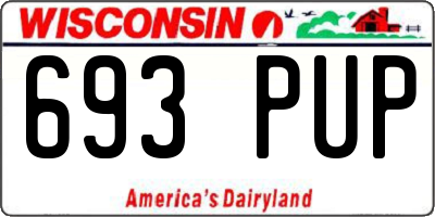 WI license plate 693PUP