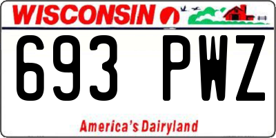 WI license plate 693PWZ