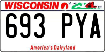 WI license plate 693PYA