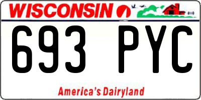 WI license plate 693PYC