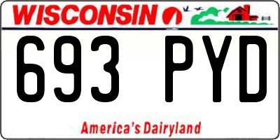 WI license plate 693PYD
