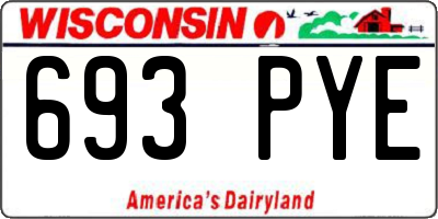 WI license plate 693PYE