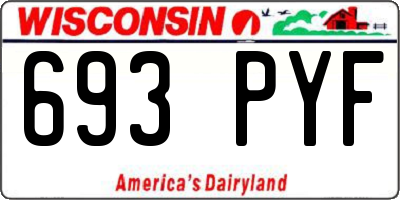 WI license plate 693PYF