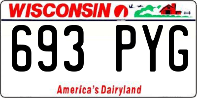 WI license plate 693PYG