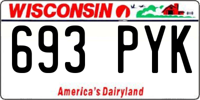 WI license plate 693PYK