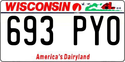 WI license plate 693PYO
