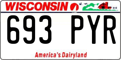 WI license plate 693PYR