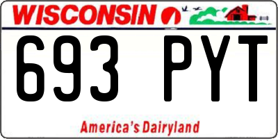 WI license plate 693PYT