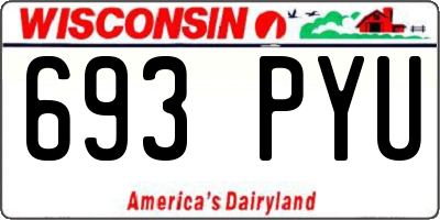 WI license plate 693PYU