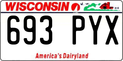 WI license plate 693PYX