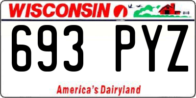 WI license plate 693PYZ