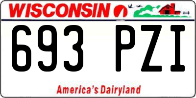 WI license plate 693PZI