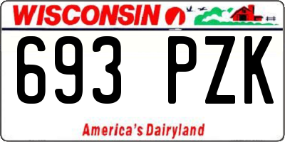 WI license plate 693PZK