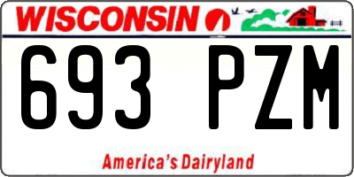 WI license plate 693PZM