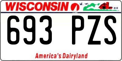 WI license plate 693PZS
