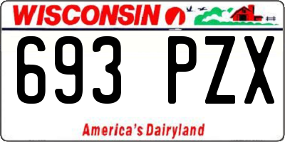 WI license plate 693PZX