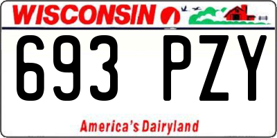 WI license plate 693PZY