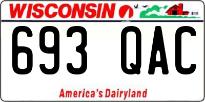 WI license plate 693QAC